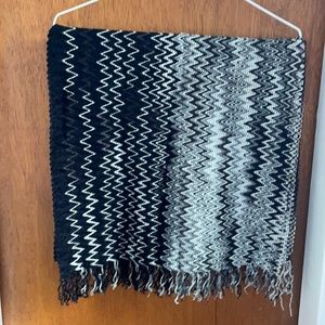 Missoni black and white zig zag scarf